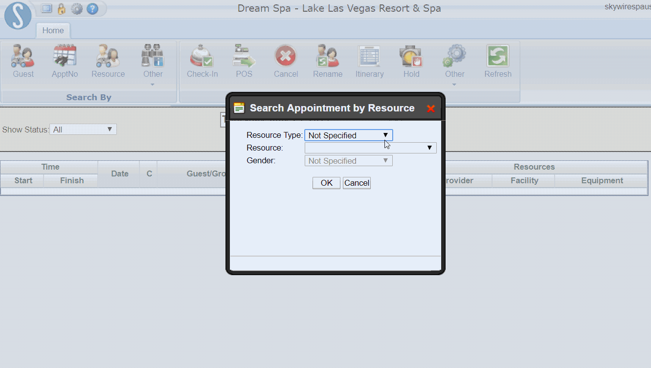 Guest Check In Searching for Appointments